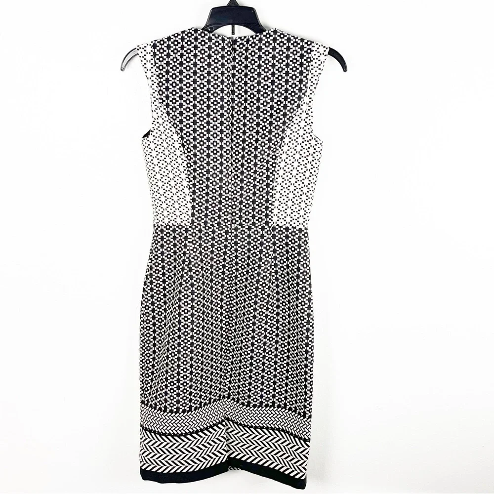 J. CREW Black Label Side Panels Black White Sleeveless Dress, Size 00